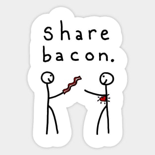 Stick Figures Share BACON Sticker